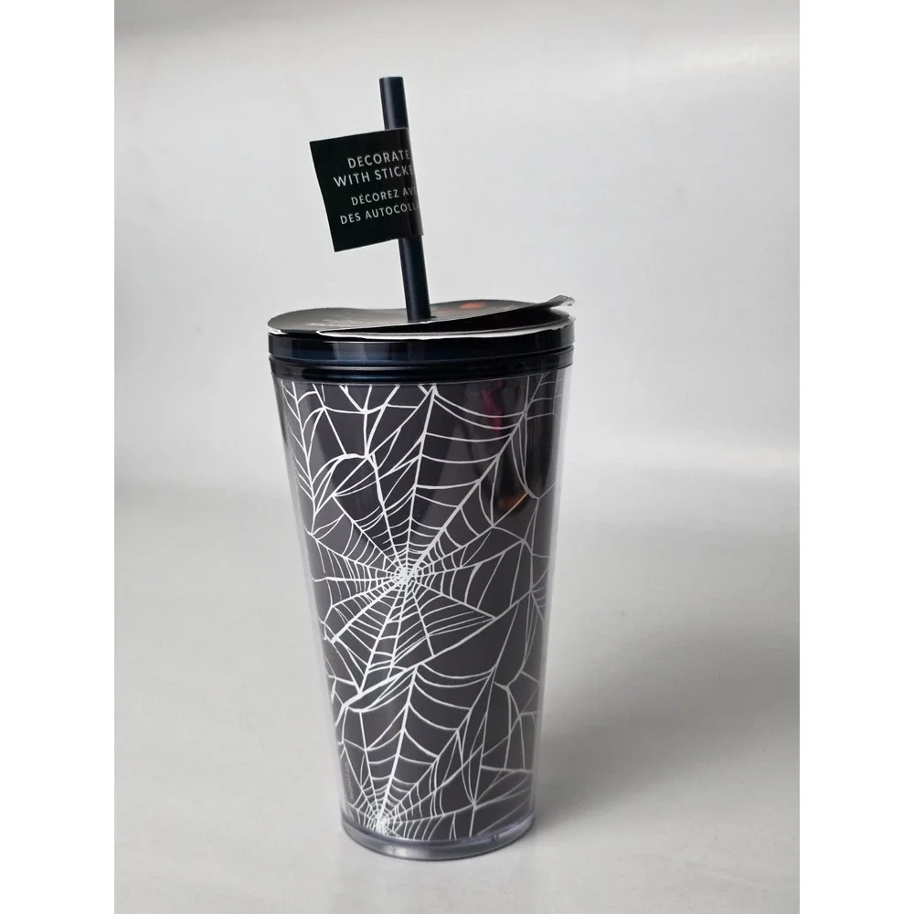 Starbucks Halloween 2021 Glow in the Dark Spider Web Cup 16oz Grande Tumbler New